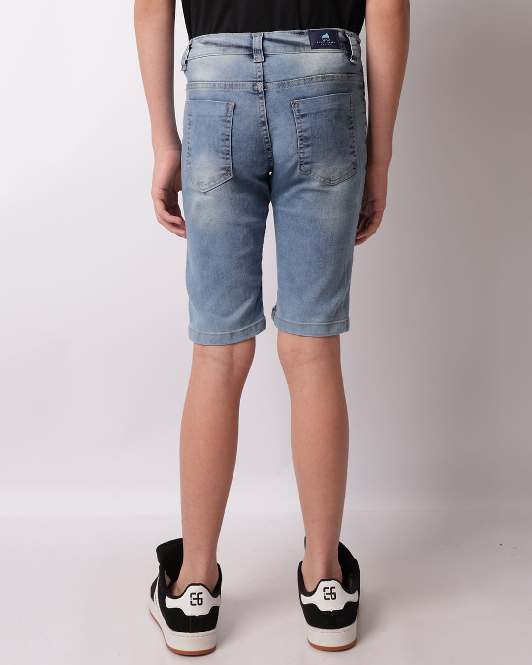 Bermuda Jeans Juvenil Destroyed Bolso Azul-1747423262775
