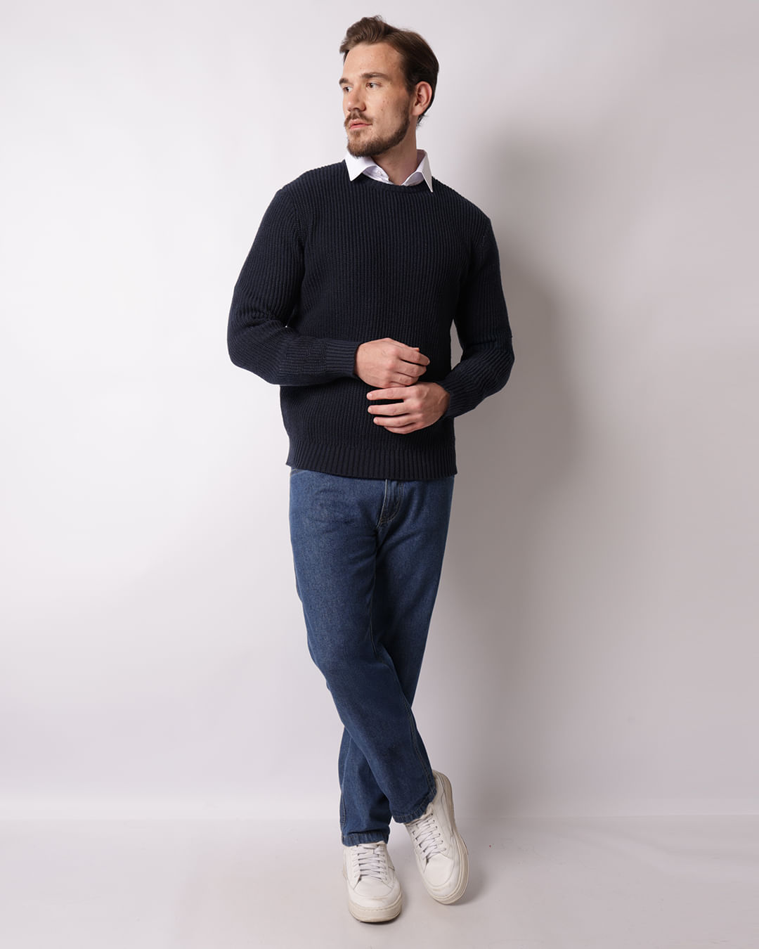 Tricot-Jacquard-Heavy-Solid-Navy---Marinho