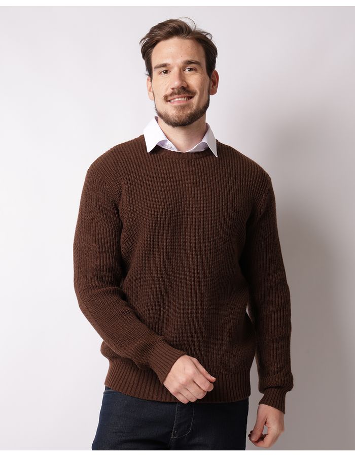 Tricot-Jacquard-Heavy-Solid-Marr---Marrom