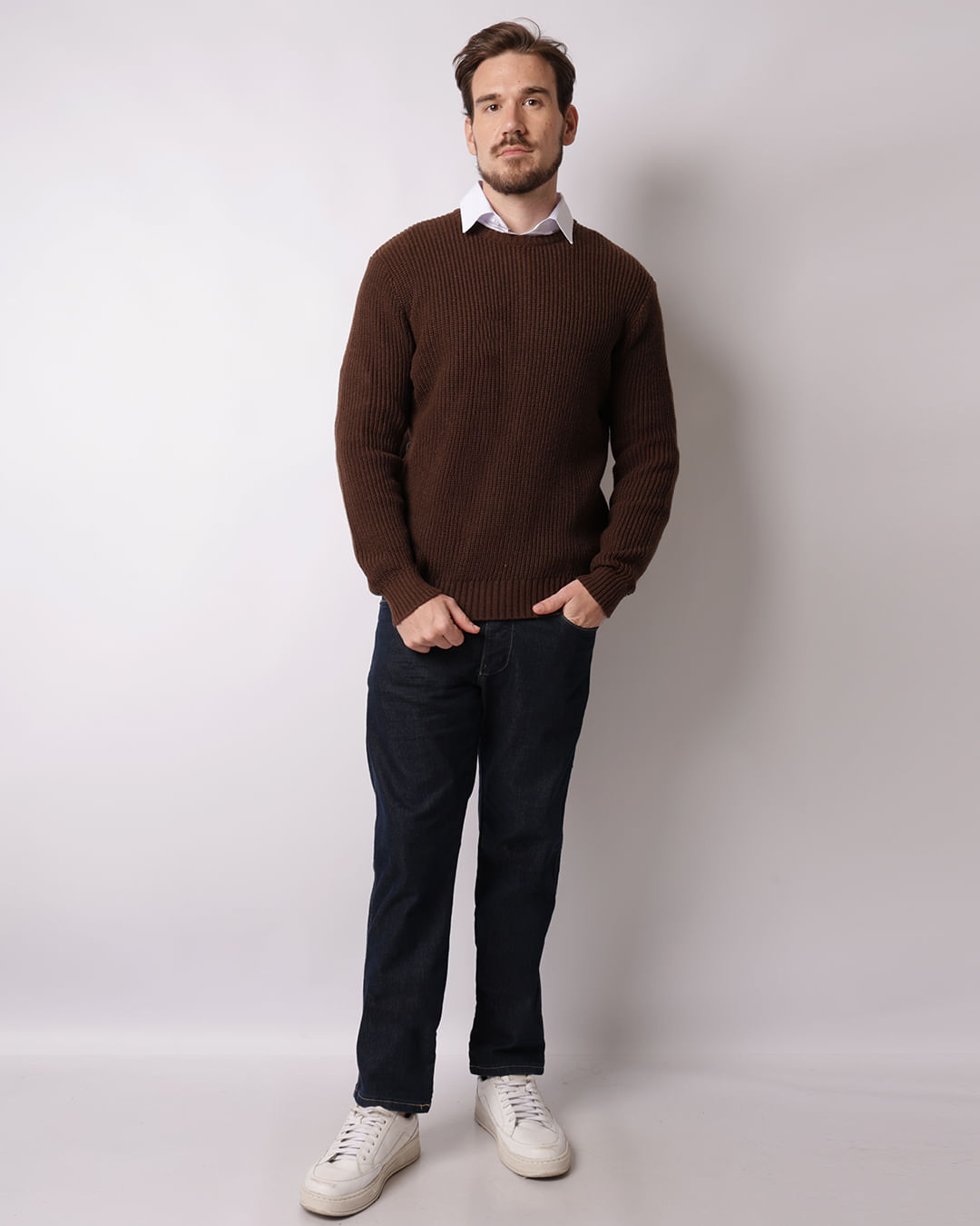Tricot-Jacquard-Heavy-Solid-Marr---Marrom