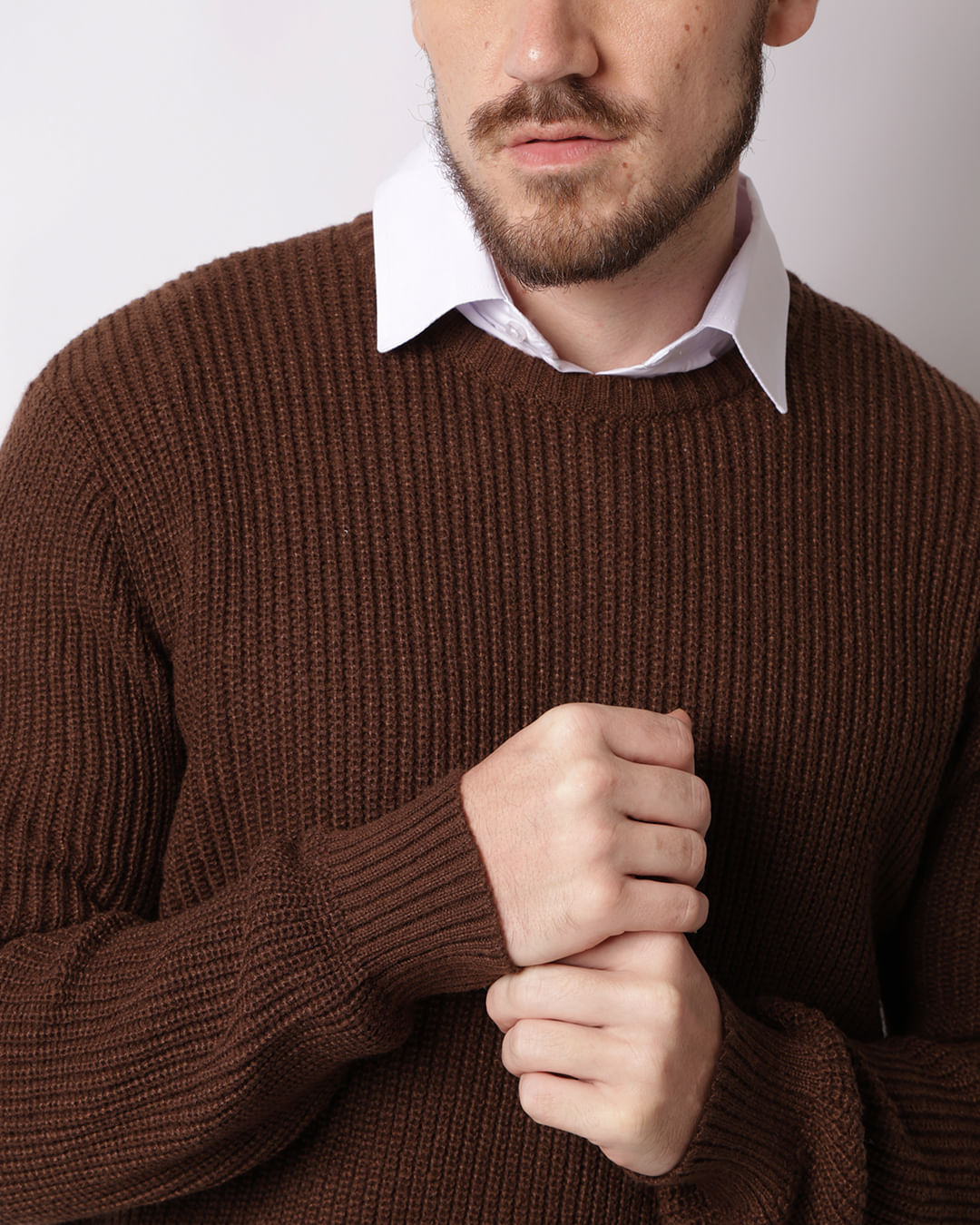 Tricot-Jacquard-Heavy-Solid-Marr---Marrom