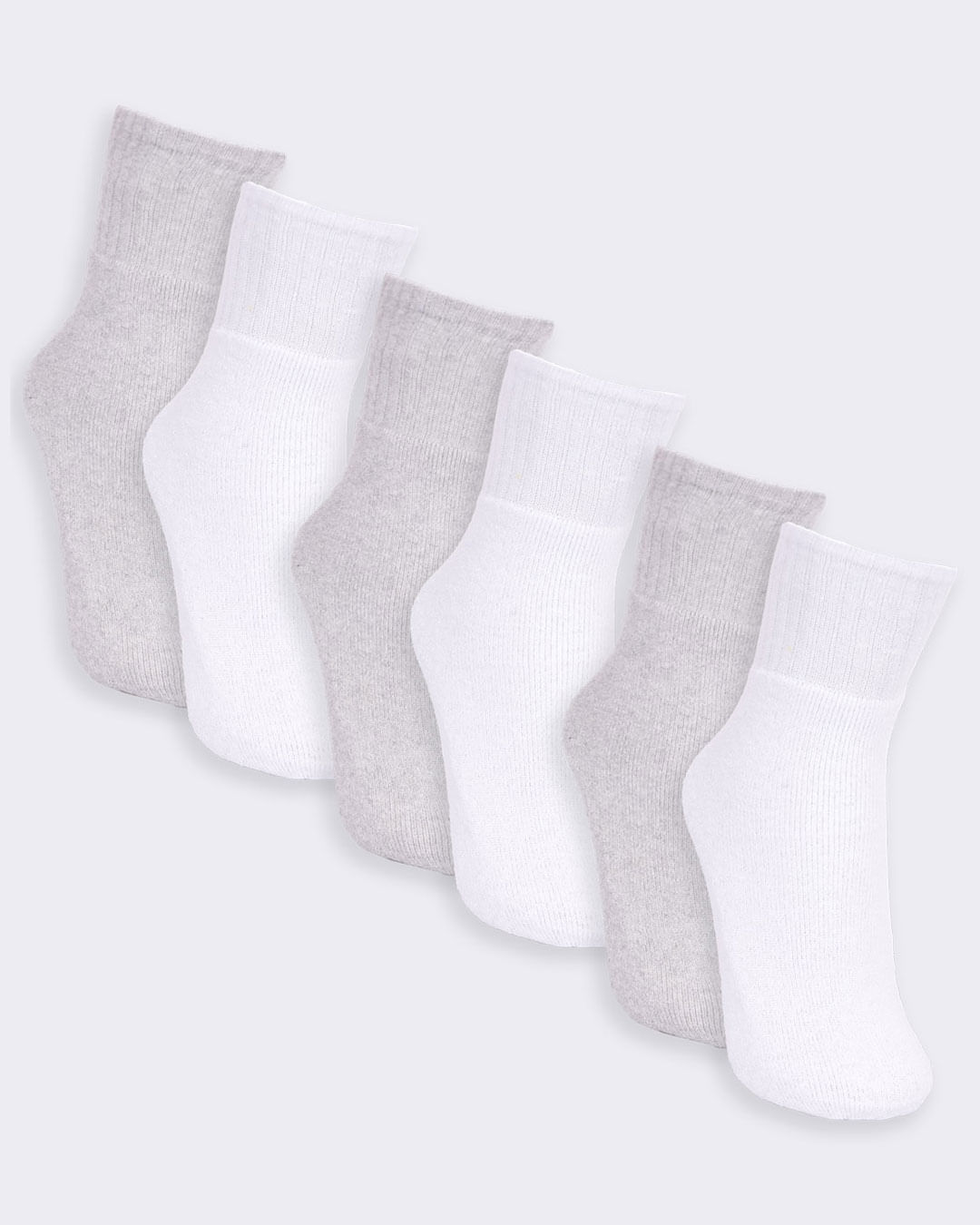 Kit 6 Pares Meia Masculina Cano Longo Branca e Cinza-1747748890175