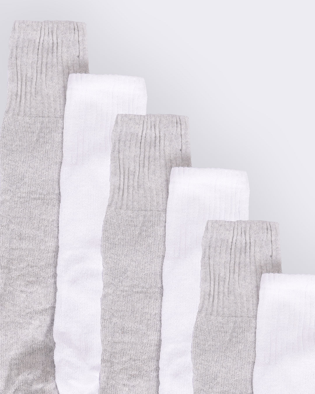Kit 6 Pares Meia Masculina Cano Longo Branca e Cinza-1747748938882