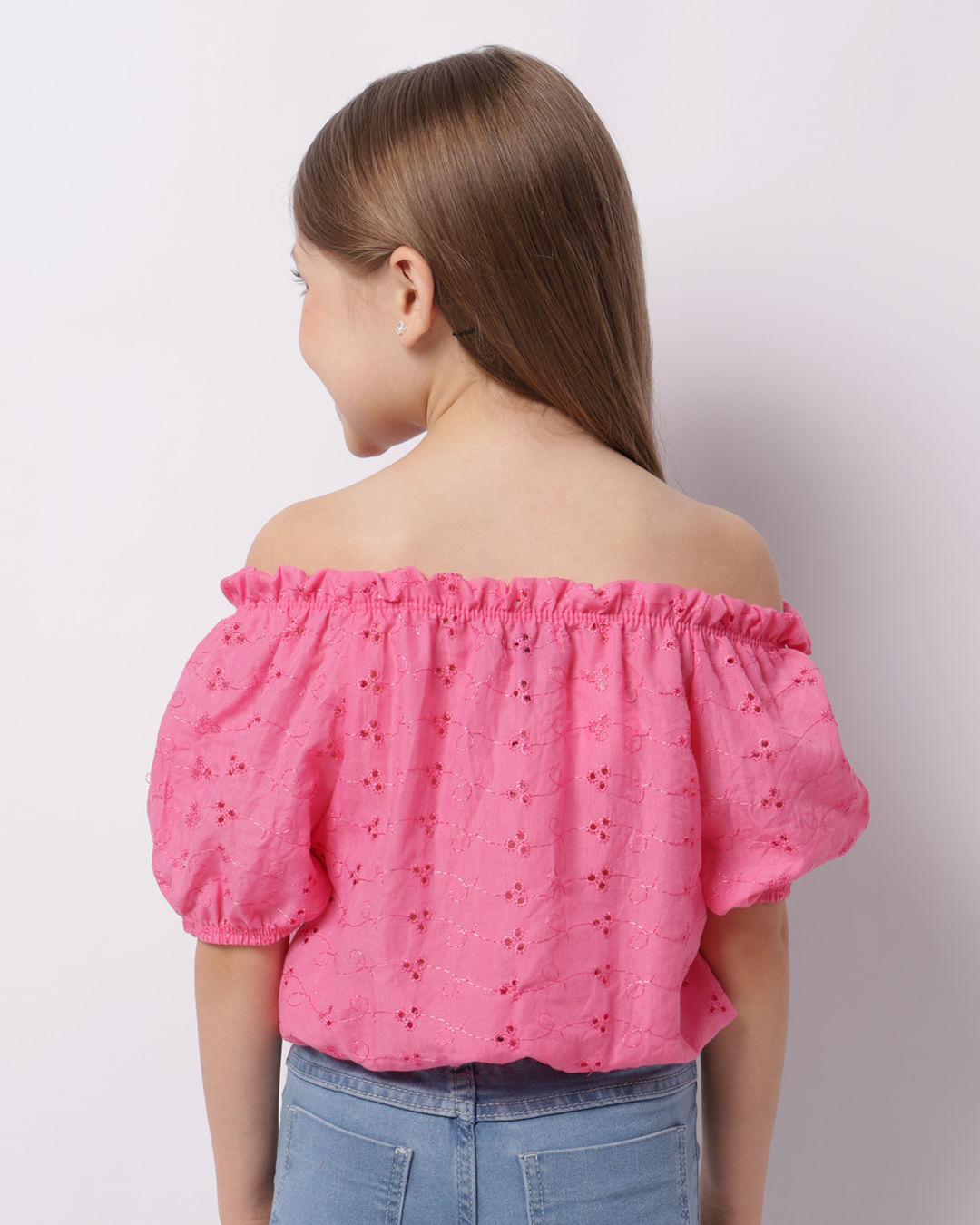 Blusa Infantil Cropped Ciganinha Laise Rosa-1747753299294