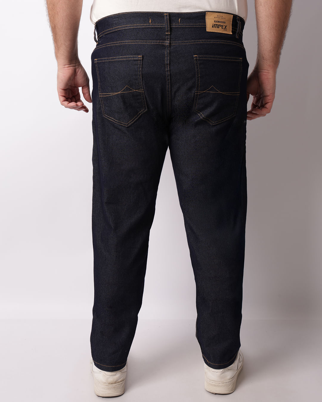 Calça Jeans Plus Size Masculina Reta Azul-1747847448096