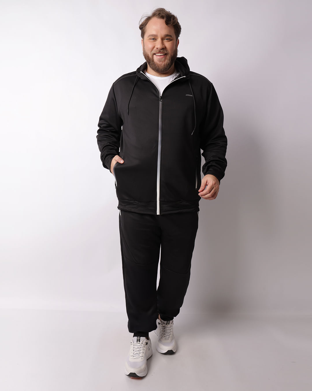 Calça Esportiva Plus Size Masculina Fitter Helanca Preta