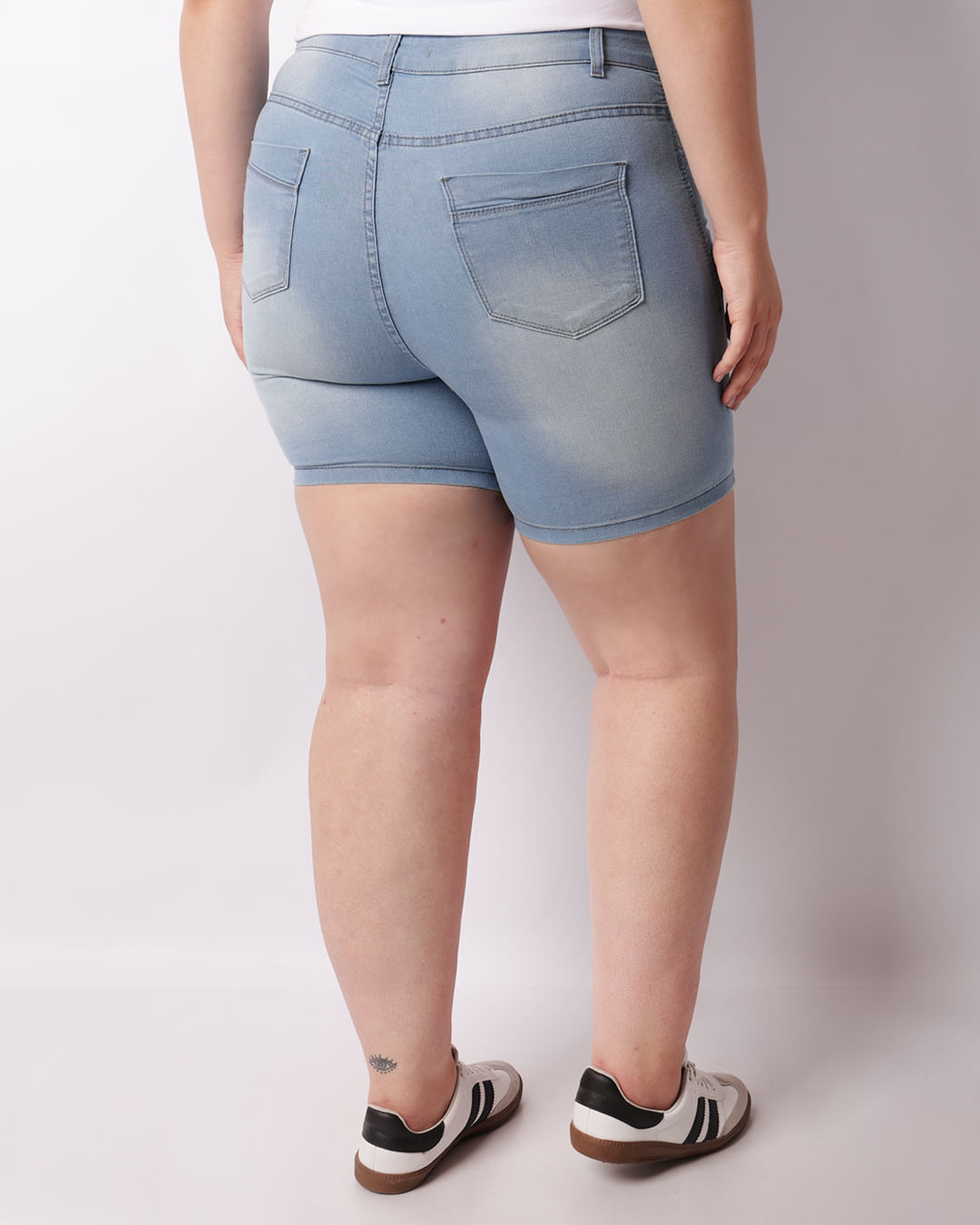 Bermuda Jeans Plus Size Feminina Reta Azul-1747999292869