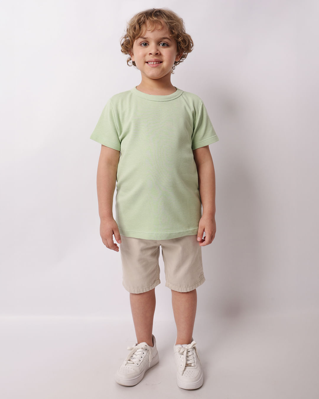 Camiseta Infantil Manga Curta Texturizada Verde-1748279915391