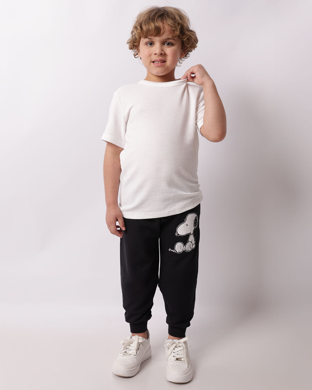 Camiseta Infantil Manga Curta Texturizada Branca-1748280522880