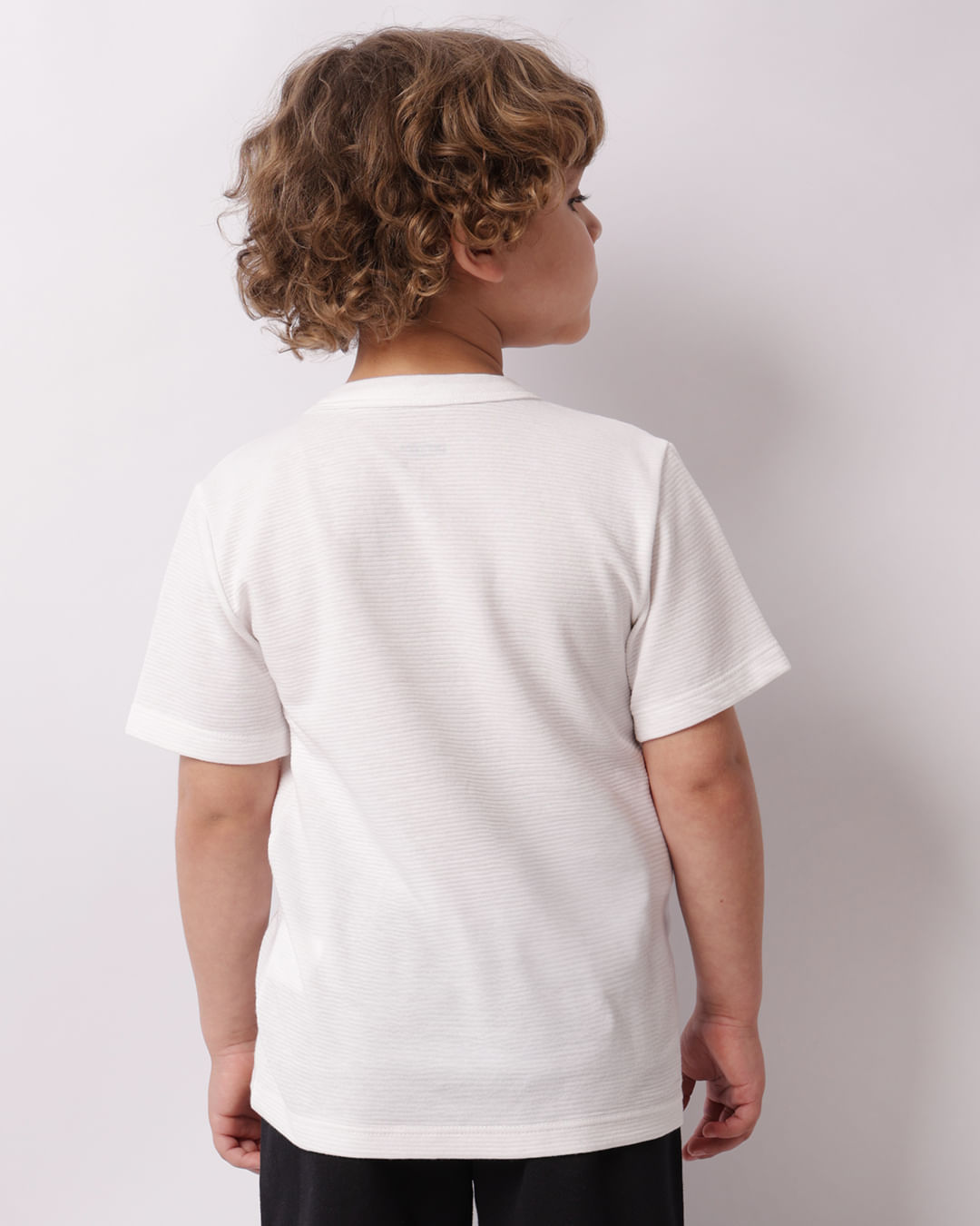 Camiseta Infantil Manga Curta Texturizada Branca-1748280527488
