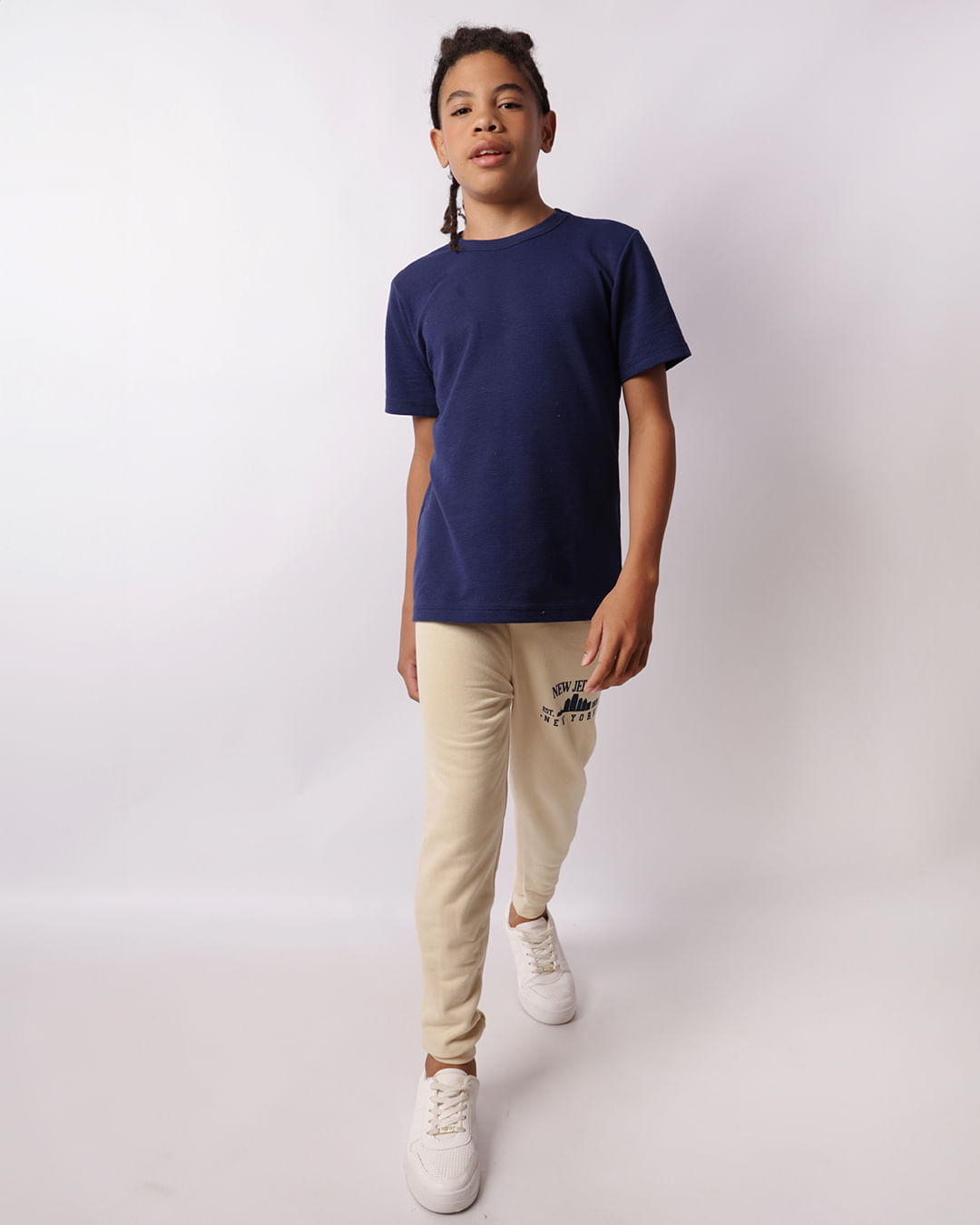 Camiseta Juvenil Básica Texturizada Manga Curta Marinho-1748280774456