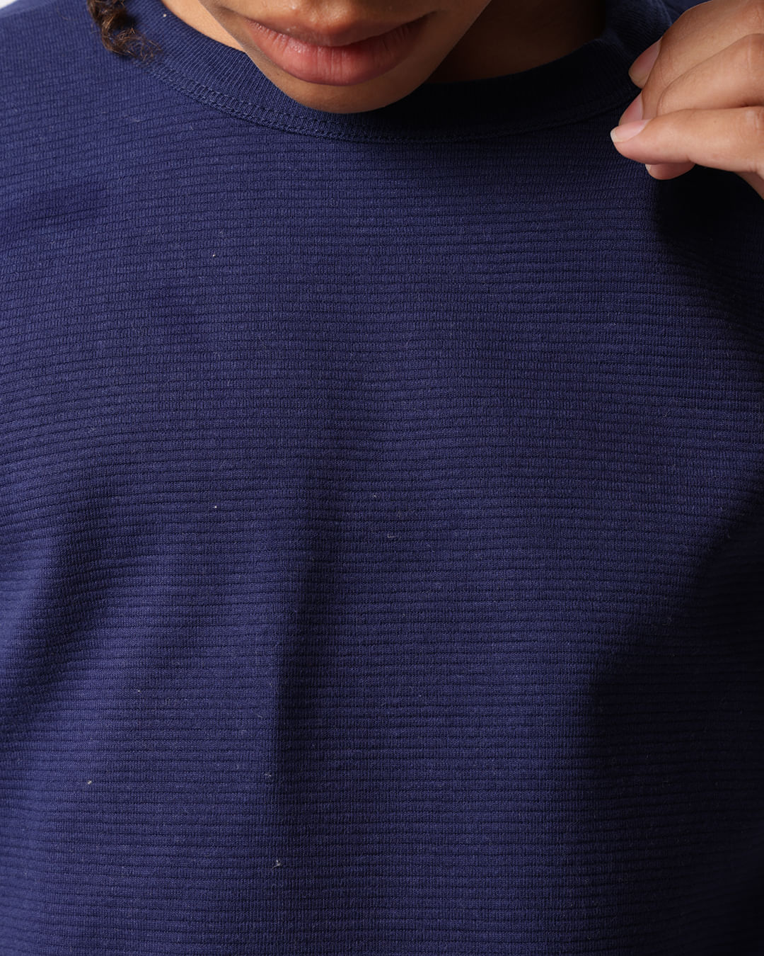 Camiseta Juvenil Básica Texturizada Manga Curta Marinho-1748280784322