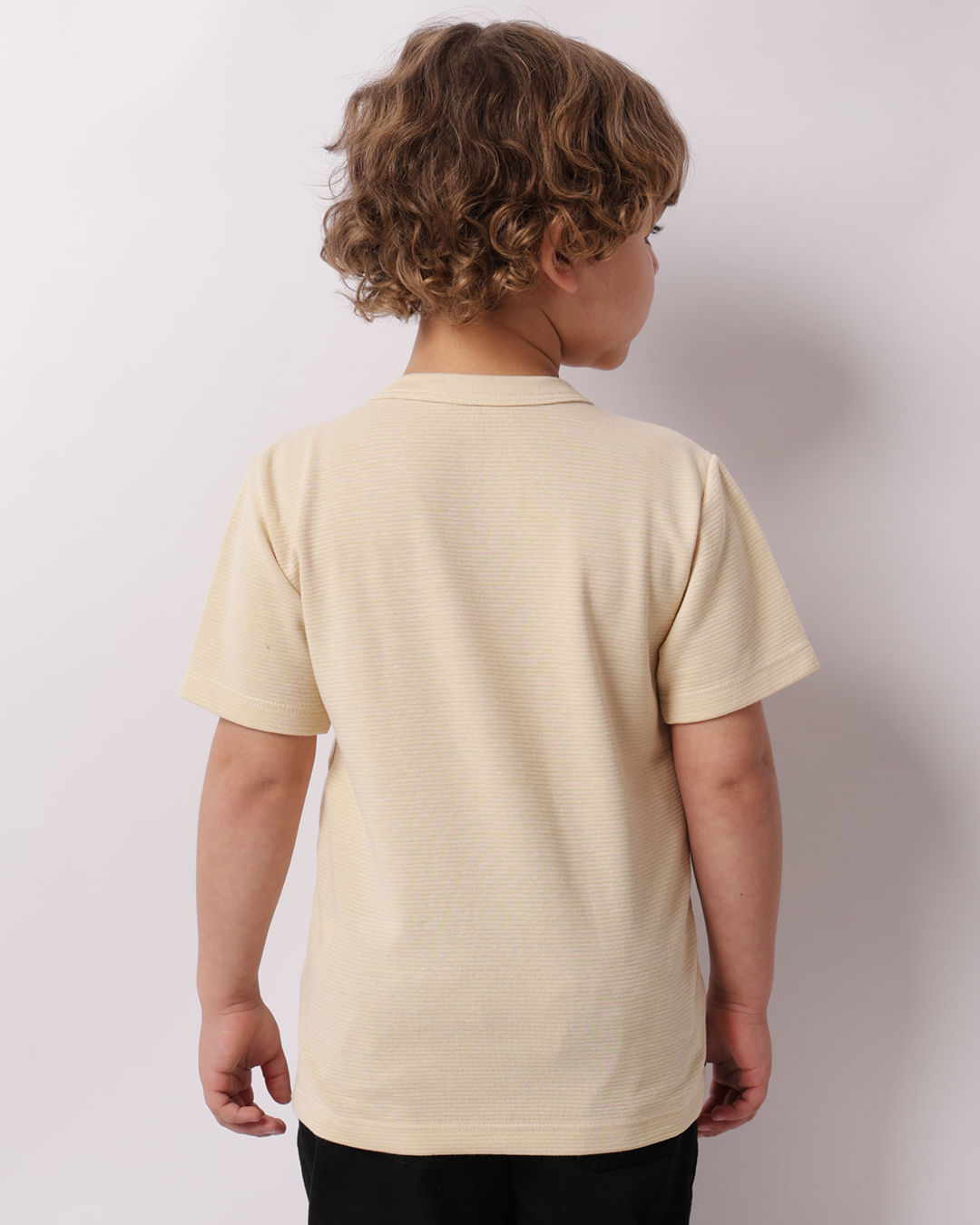 Camiseta Infantil Manga Curta Texturizada Bege-1748291555765