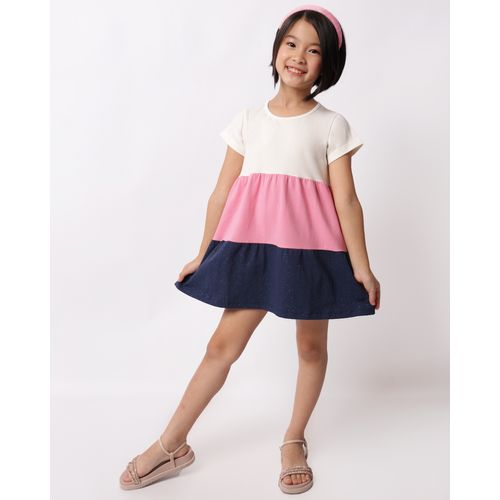 Vestido Infantil Três Marias Glitter Manga Curta Off White
