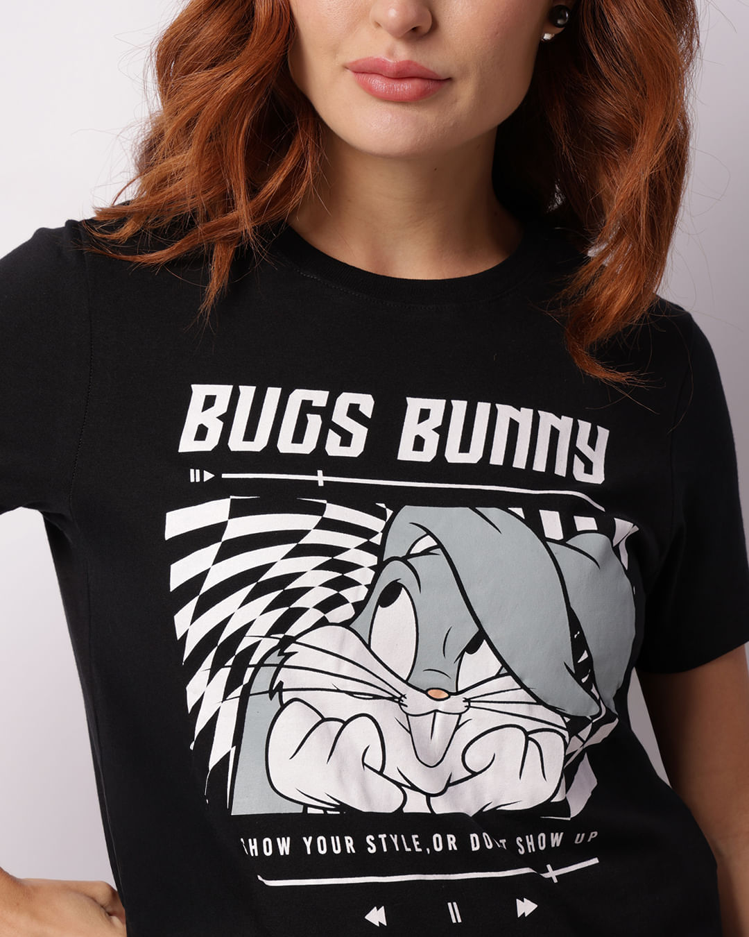 Camiseta Feminina Looney Tunes Pernalonga Preta-1748347164128