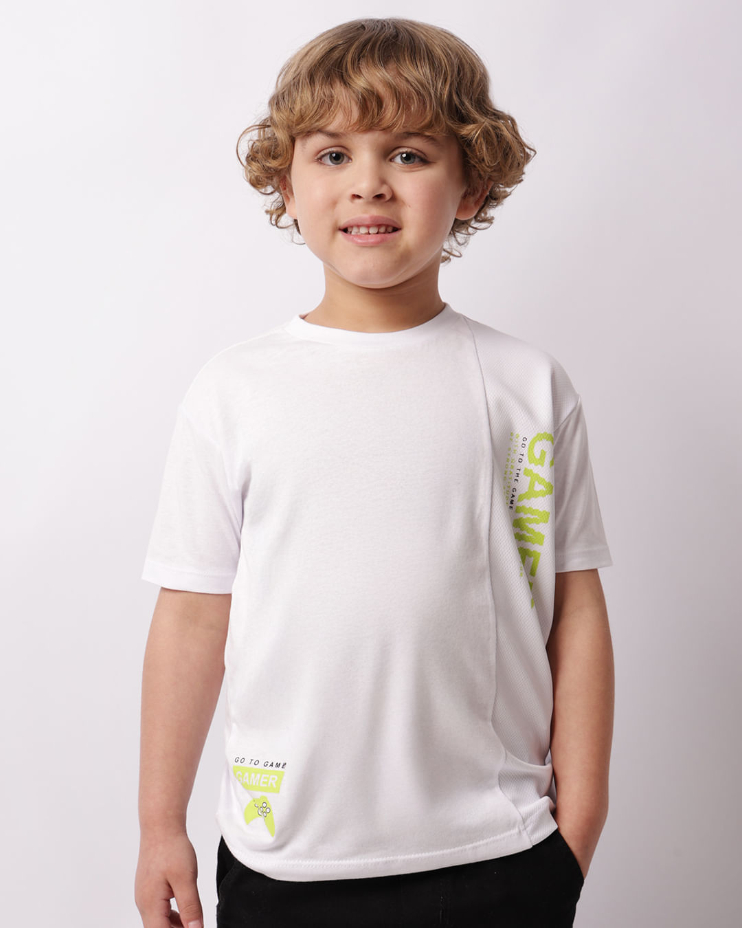 Camiseta Infantil Estampa Frontal Recorte Branca-1748348367289