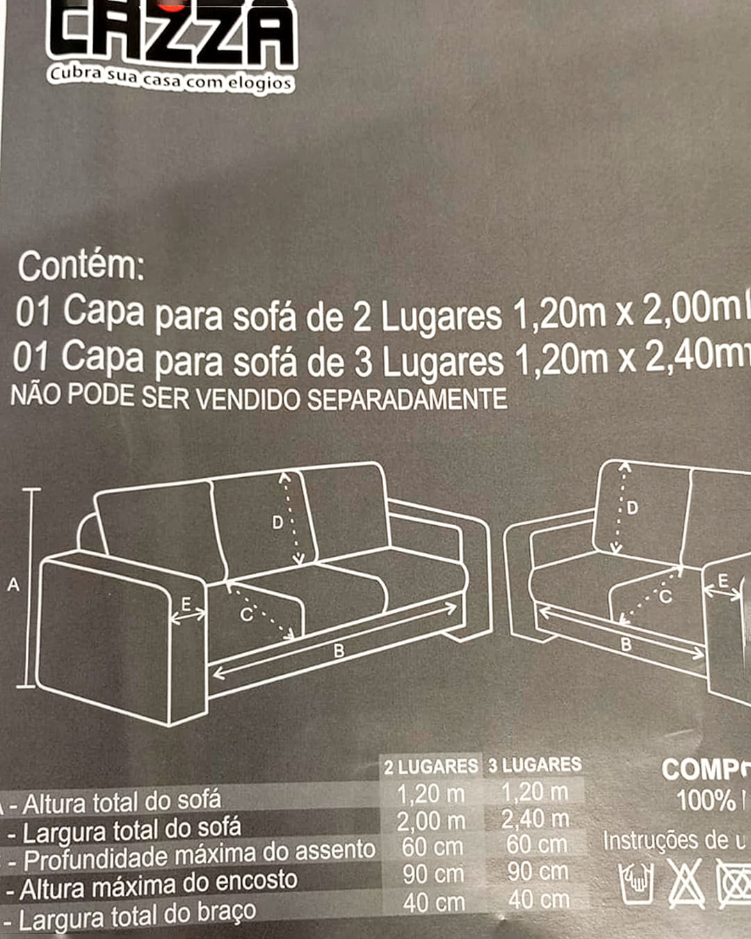 Kit Capa Para Sofá 2 E 3 Lugares Elástico Arte e Cazza Azul Escuro-1748344037692