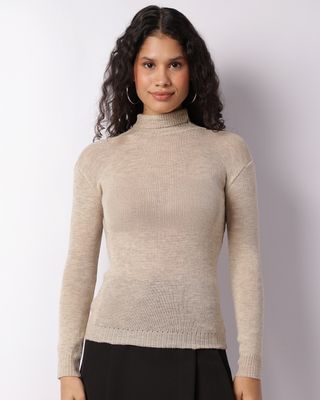 Blusa-Tricot-Gola-Alta---Bege