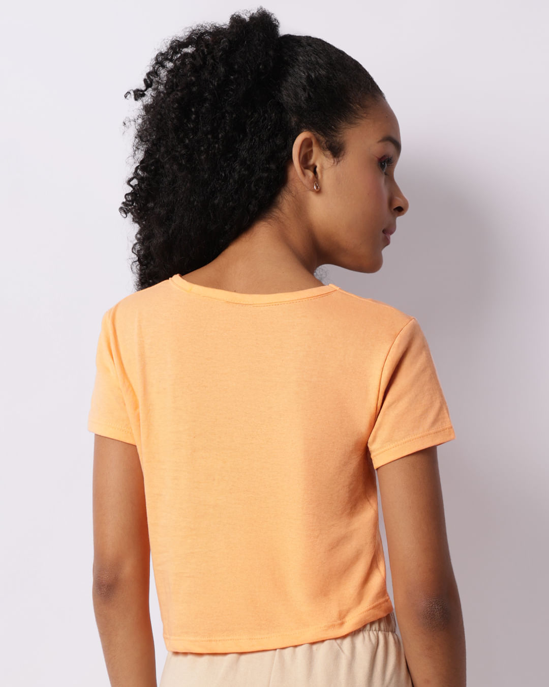 Camiseta Juvenil Simba O Rei Leão Cropped Laranja-1748633477919