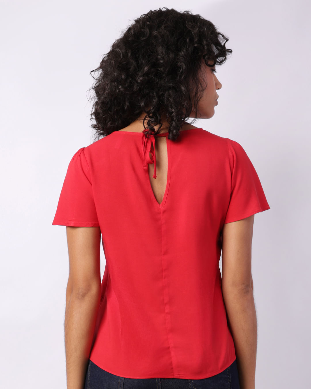 Blusa Feminina Manga Curta Viscose Vermelha-1749069560605