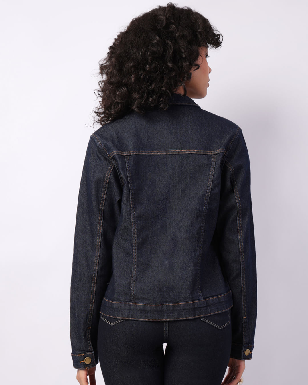 Jaqueta Jeans Feminina Manga Longa Azul-1749125187668