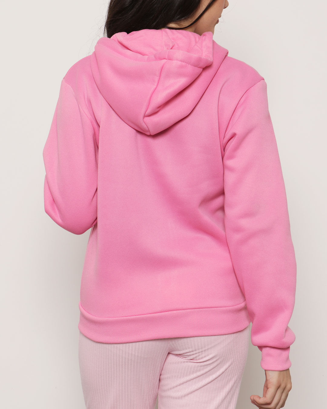 Jaqueta Moletom Juvenil Com Capuz Rosa-1749148072269