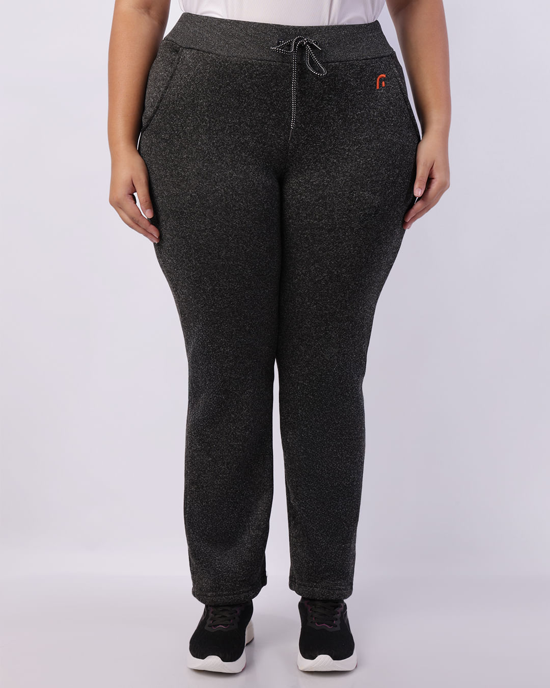 Calça Moletom Fitness Plus Size Feminina Reta Fitter Preta-1749560838676