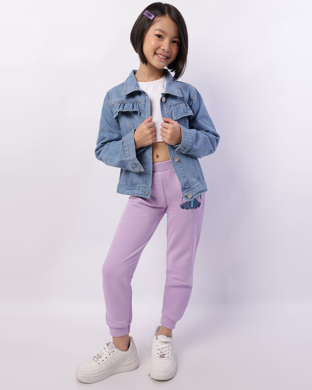 Calça Moletom Infantil Jogger Disney Stitch Lilás-1749726393510