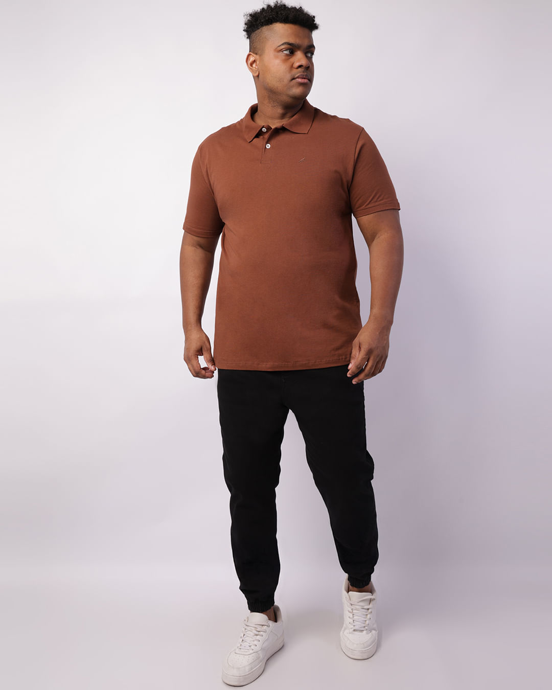 Polo-W201--Basica-Bord--Marr-Claro-Plus---Marrom