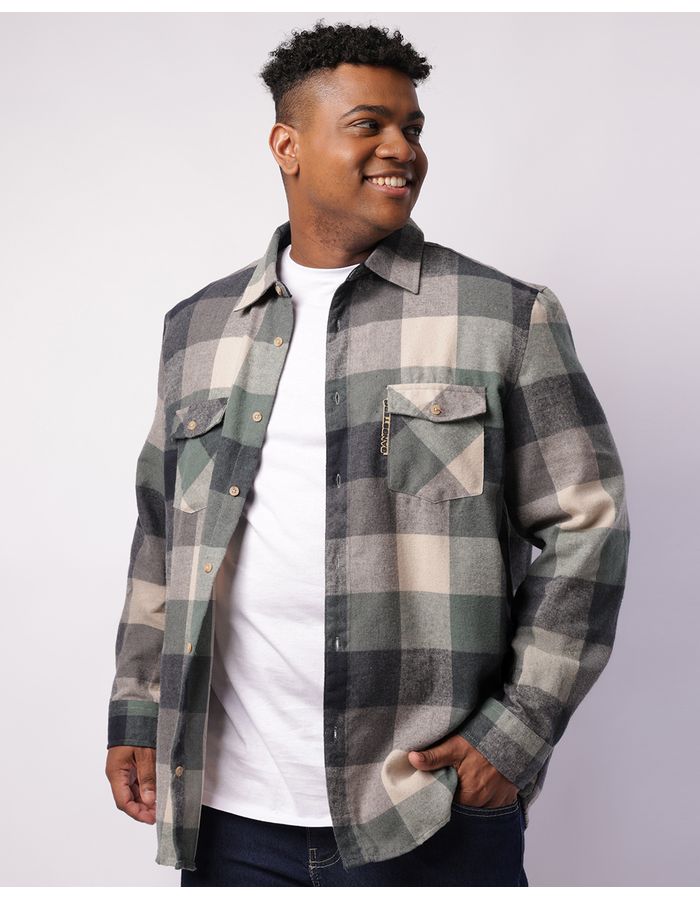 Camisa-55030010-Gangster-Flanela-Vde-P---Verde-Xadrez