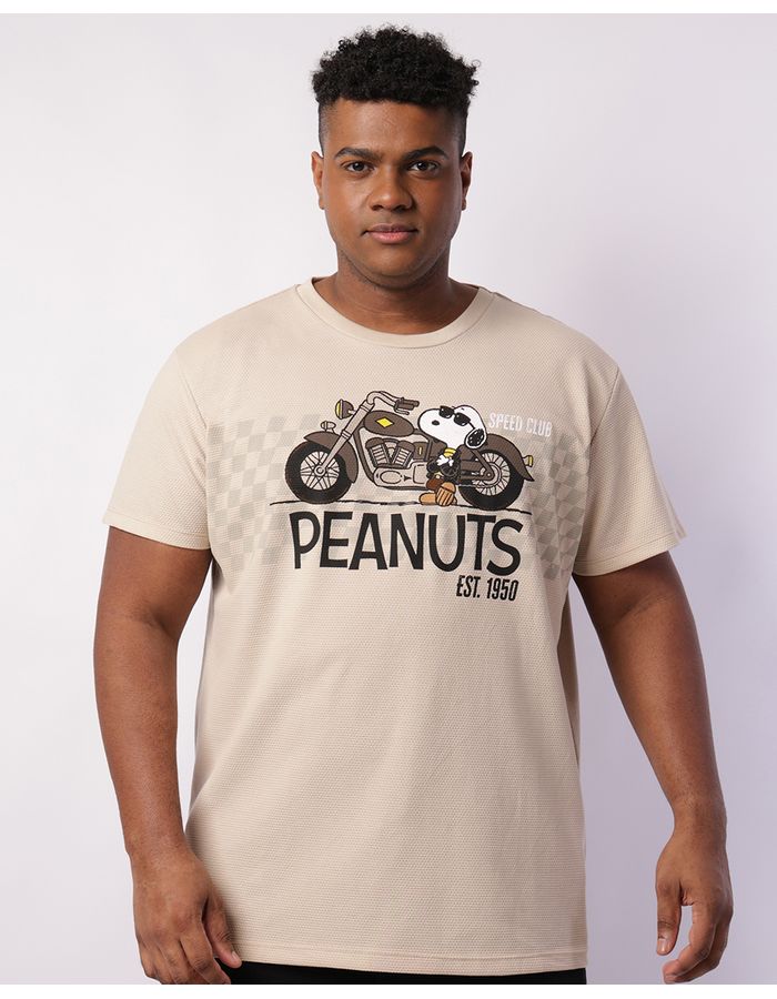 Camiseta-Snoopy-Textura-Bege-Plus---Bege