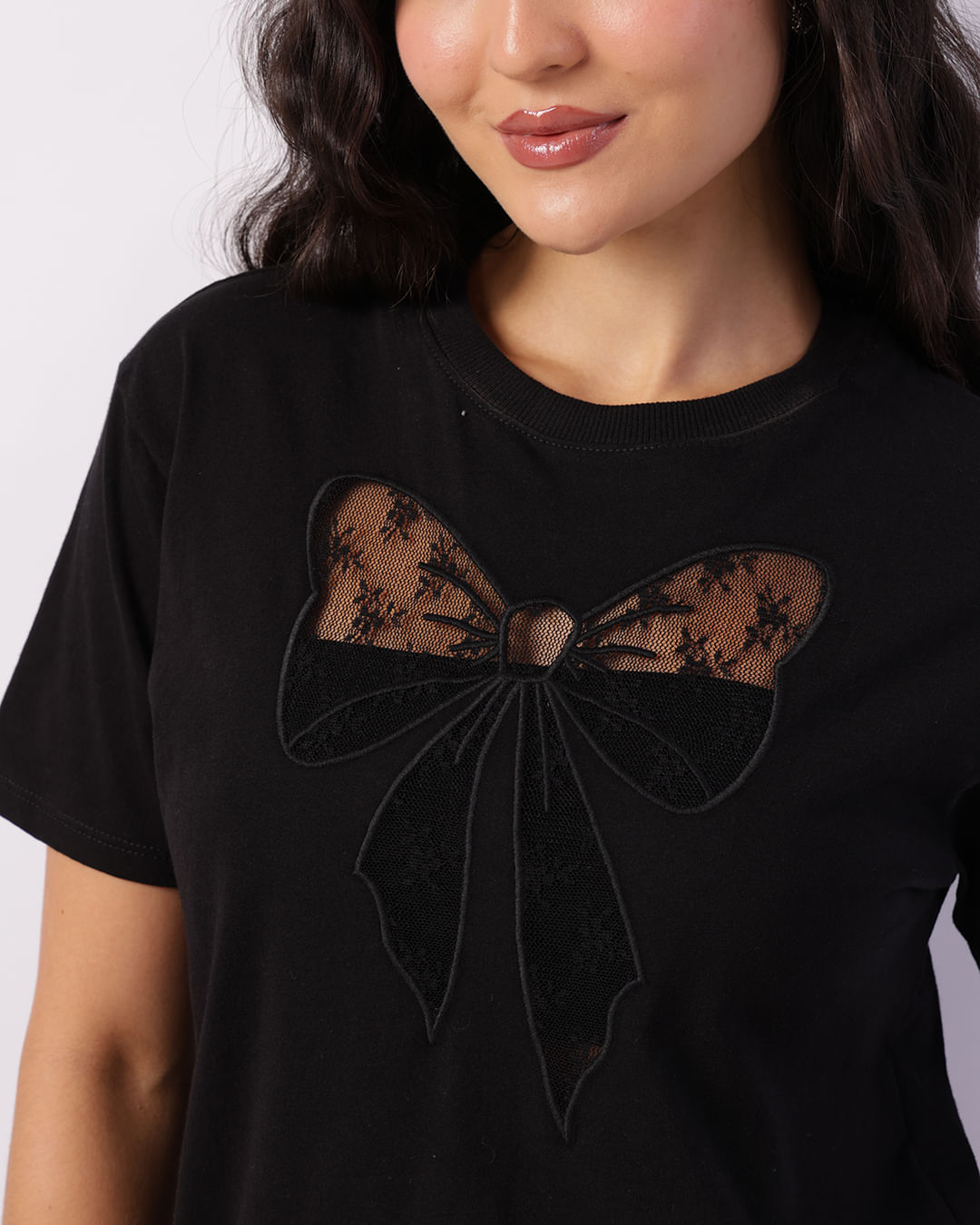 Camiseta-Tt1333-Mc-Laco-Renda-Pgg---Preto