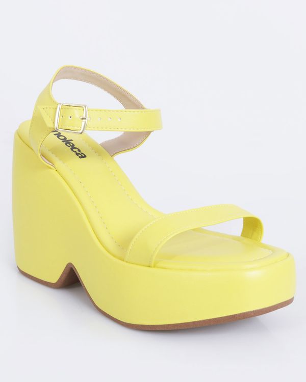 Sandália Plataforma Moleca Neon Amarela 34