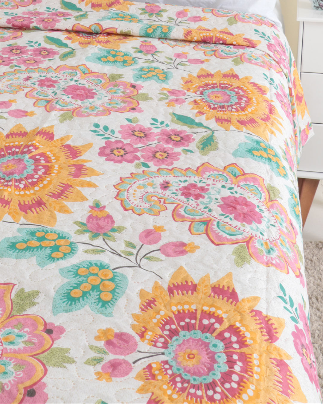 Colcha-Casal-Com-Vies-Ultra-Imp---Estampado-Floral