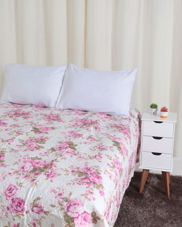 Colcha Casal Ultrassônica Arte E Cazza Floral Off White UN
