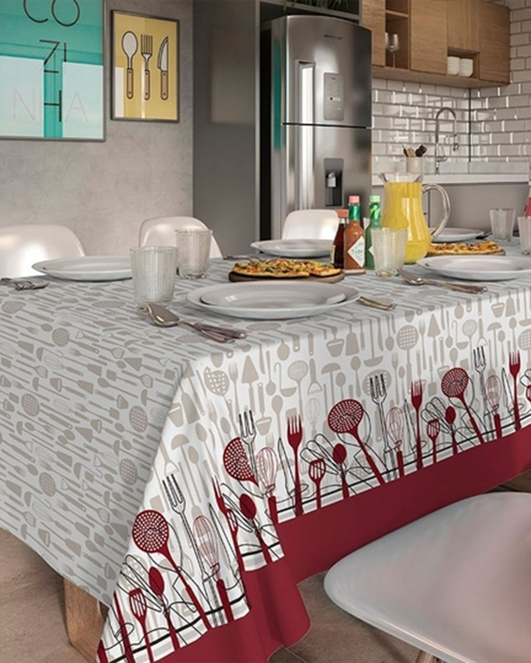 Toalha-De-Mesa-140x140-Quadrada---Linha---Cinza-Outros