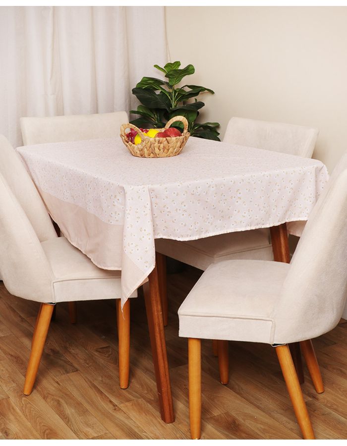 Toalha-De-Mesa-140x140-Quadrada---Linha---Bege-Floral