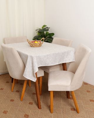 Toalha-De-Mesa-140x140-Quadrada---Linha---Bege-Geometrico