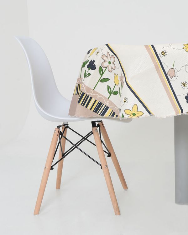 Toalha de Mesa Redonda Floral Raner Bege UN