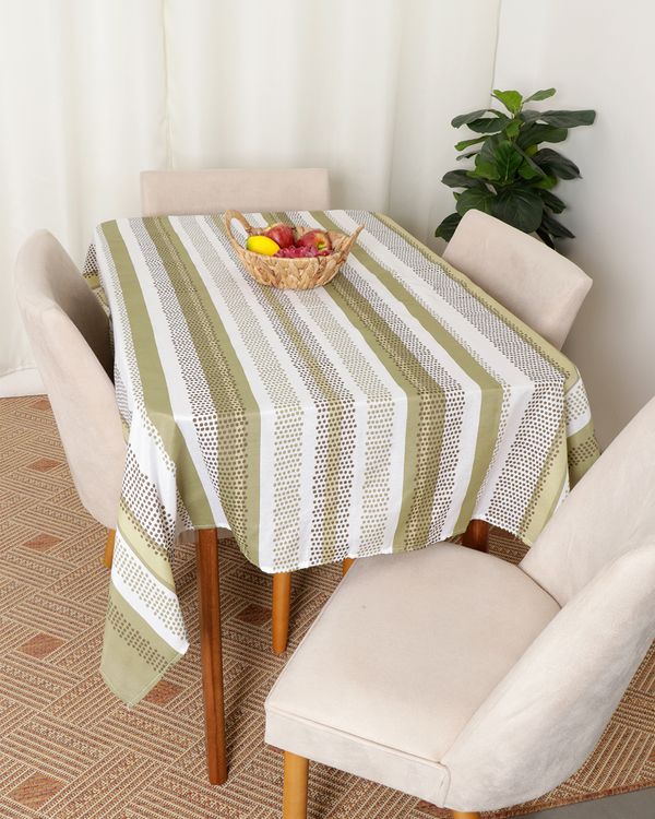 Toalha De Mesa Retangular 140cm x 210cm Teka Estampada Verde UN