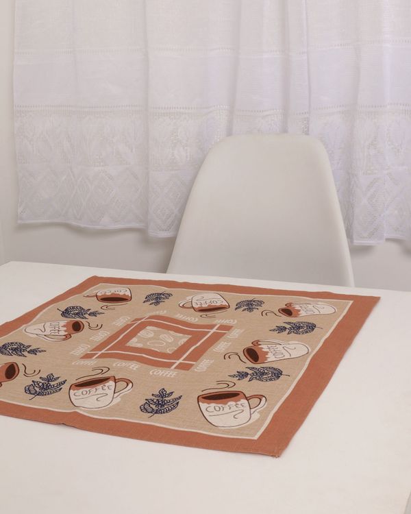 Toalha de Mesa Chá 60cmx60cm Estampada Raner Bege UN