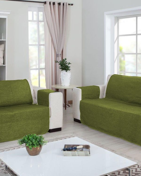Kit Protetor Sofá 2 e 3 Lugares Chenille Branyl Verde UN