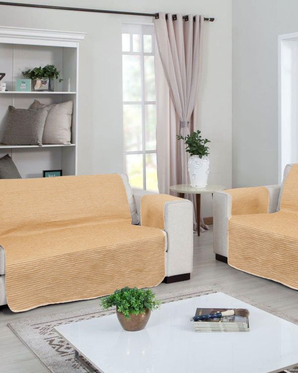 Kit Protetor Sofá 2 e 3 Lugares Branyl Chenille Mostarda UN