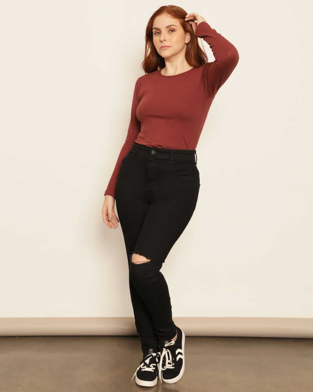 Blusa-Bl804-Ml-Gola-Redonda-Marrom---Marrom-Medio