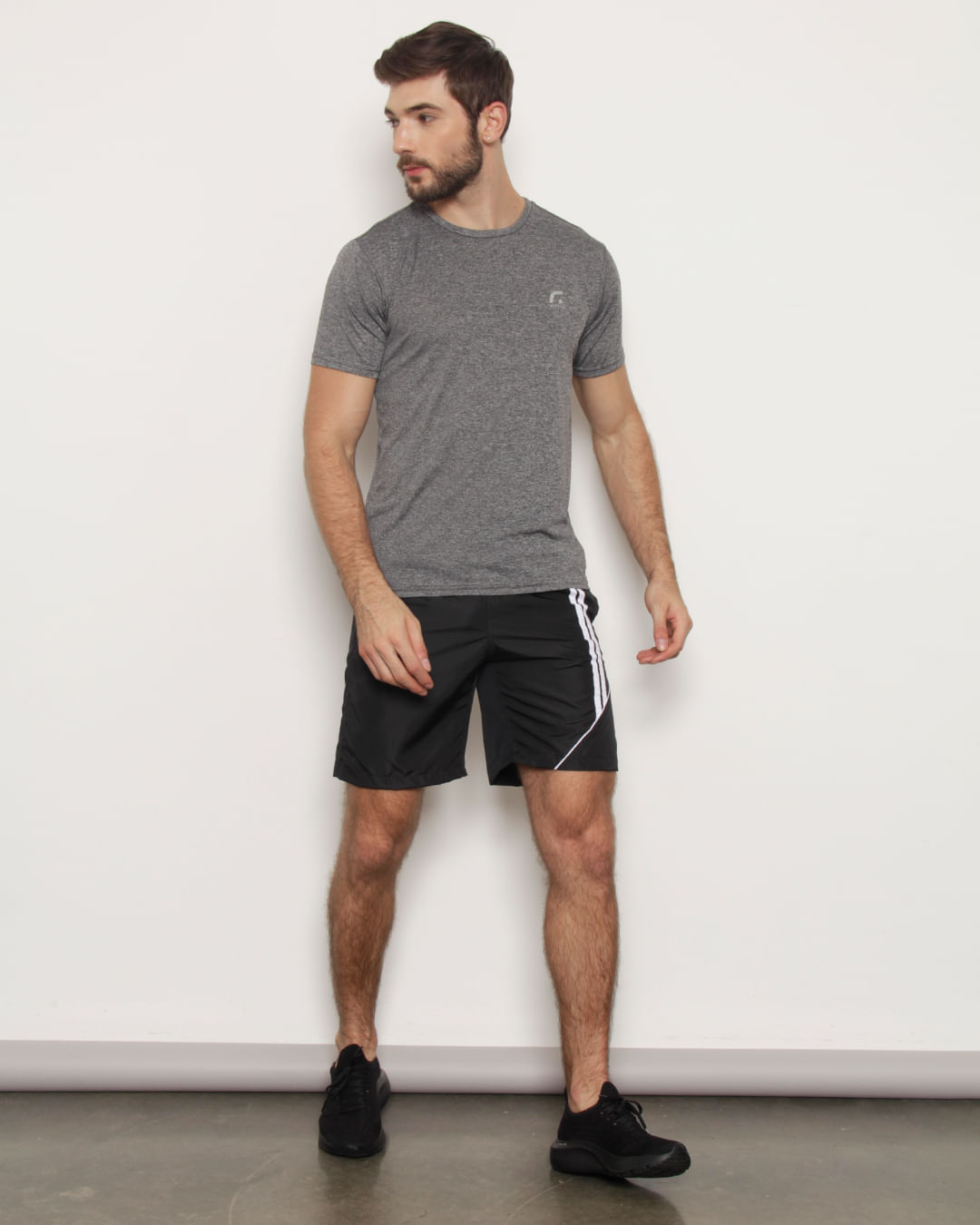 Camiseta-Masculina-Fitness-Fitter-Manga-Curta-Cinza