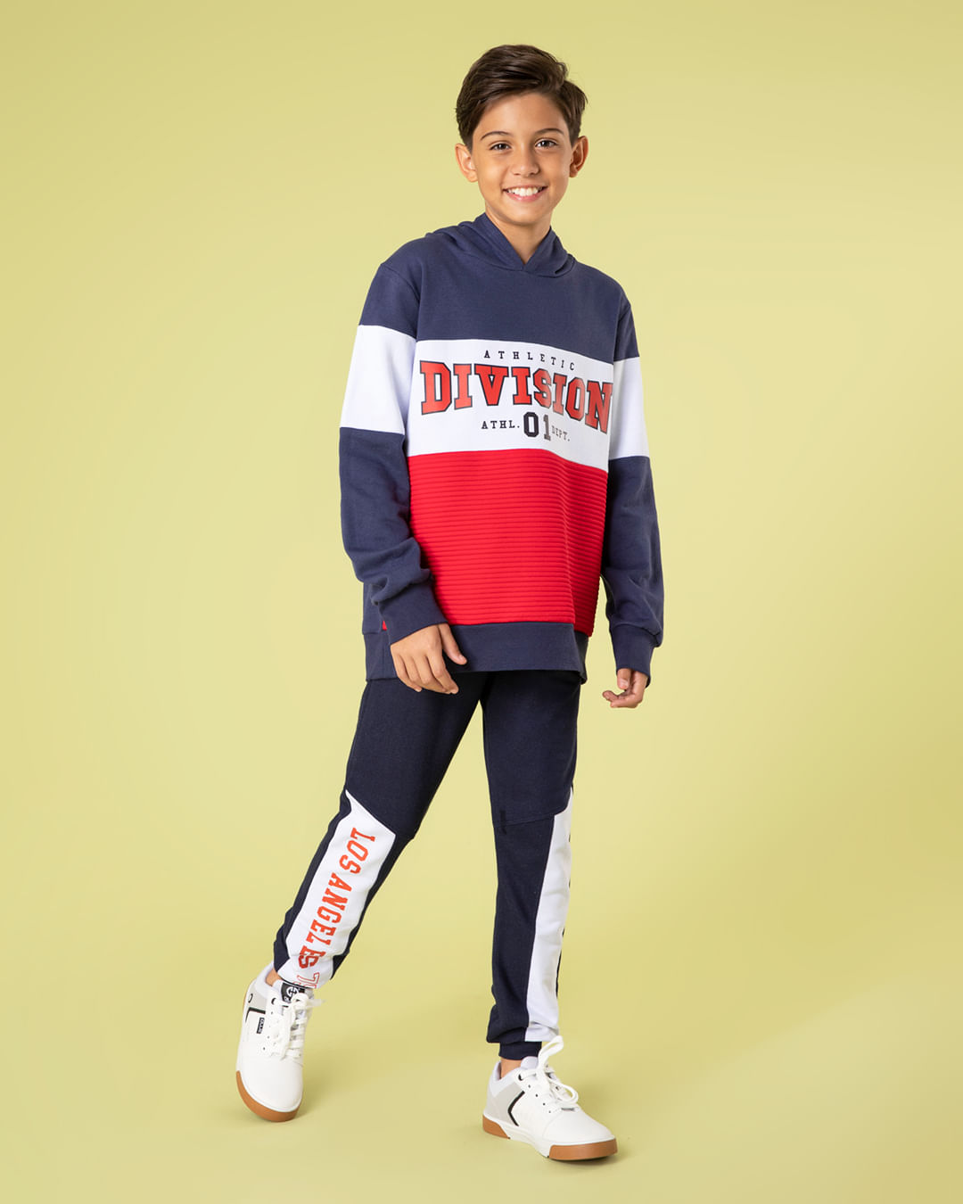 Calça Moletom Juvenil Jogger Peluciada Marinho