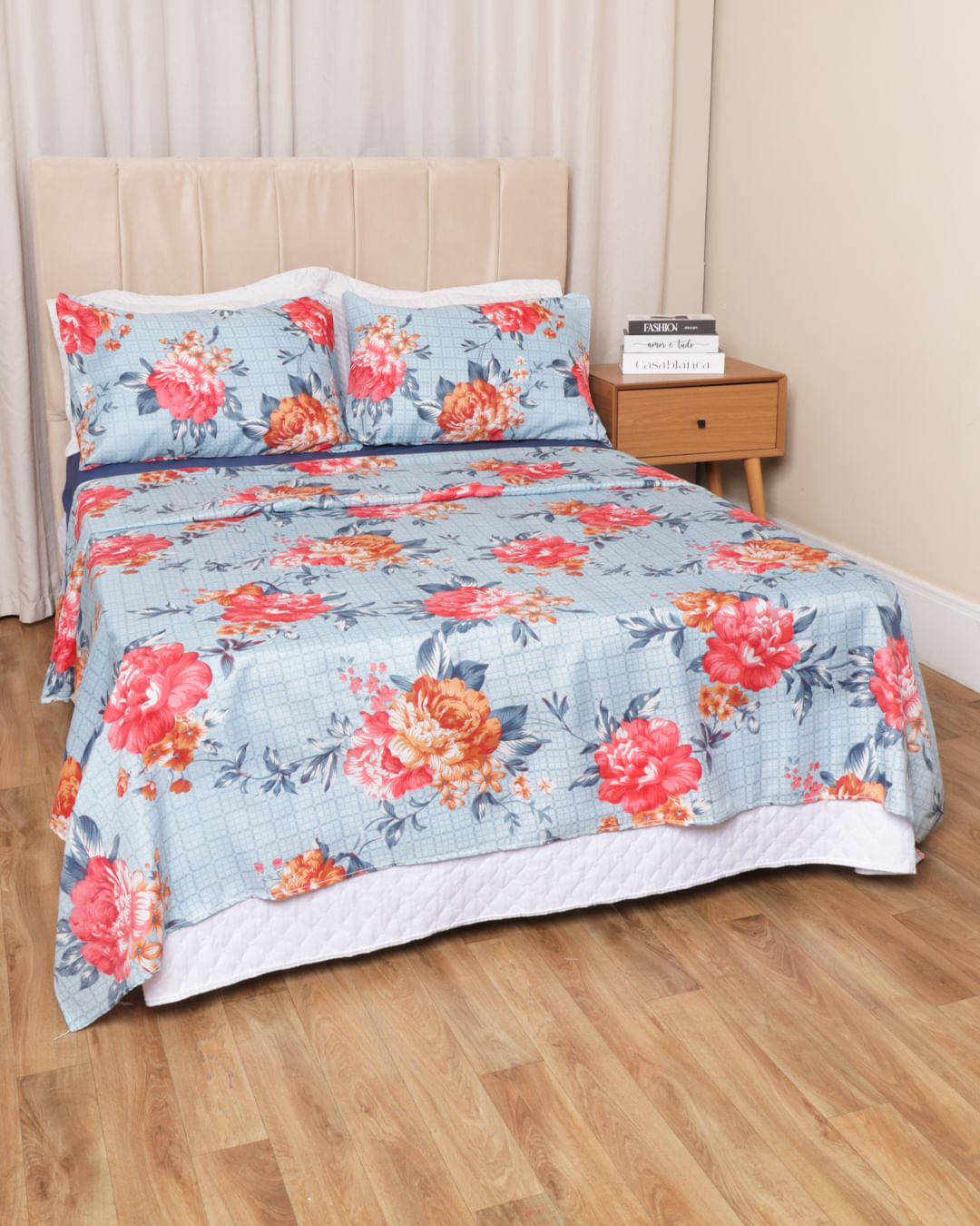 Jogo-Microfibra-King-4pcs---Azul-Floral