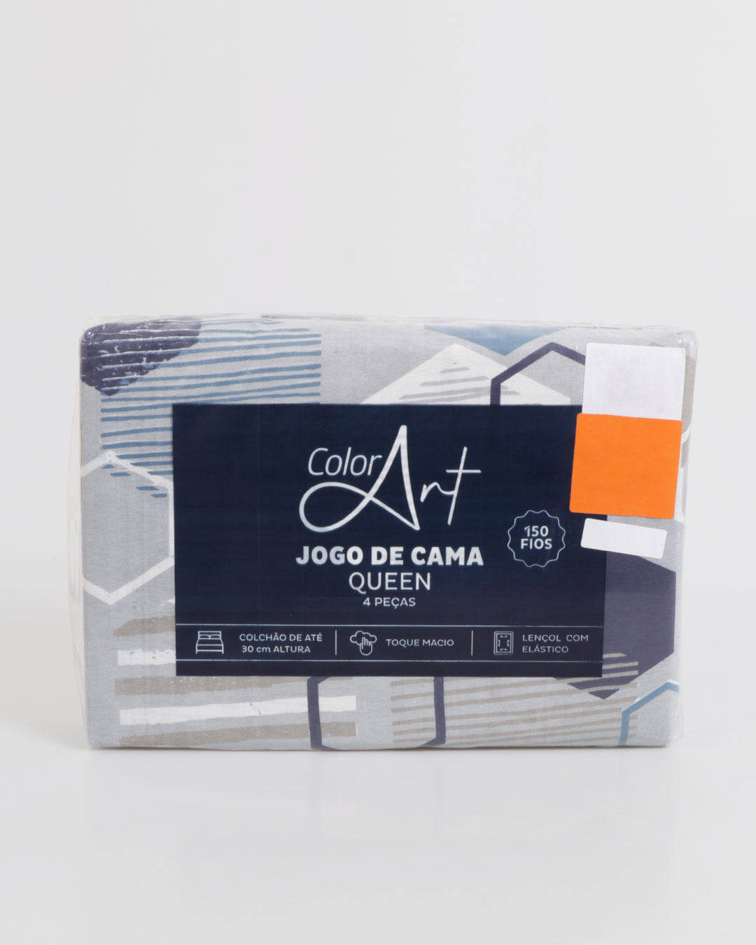 Jg-De-Cama-Color-Art-30cm-Sort-Queen---Cinza-Geometrico