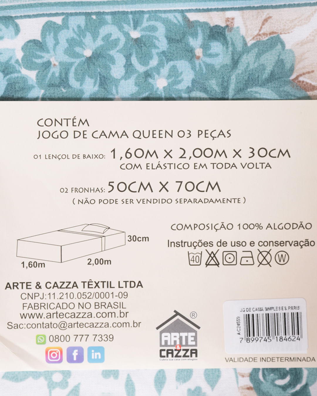 Jg-De-Cama-King-3-Pcs-Romantico---Azul-Floral