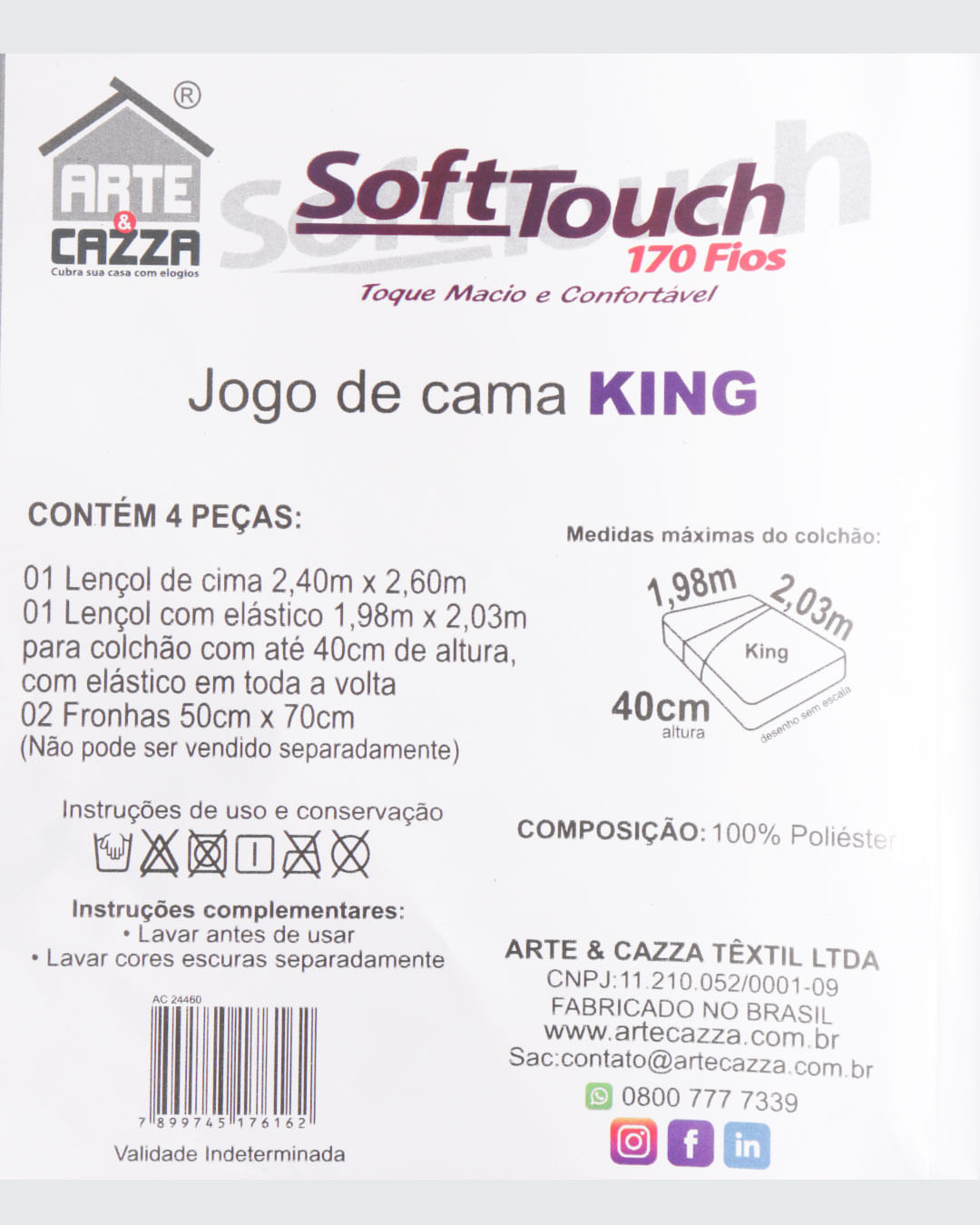 Jogo-Microfibra-King-4pcs---Azul-Medio